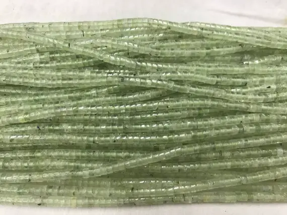 Genuine Prehnite 2x4mm Heishi Natural Green Gemstone Grade A Loose Beads 15inch Jewelry Supply Bracelet Necklace Material Support Wholesale