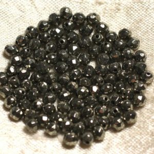 Shop Pyrite Faceted Beads! Fil 39cm 93pc env – Perles de Pierre – Pyrite Boules Facettées 4mm | Natural genuine faceted Pyrite beads for beading and jewelry making.  #jewelry #beads #beadedjewelry #diyjewelry #jewelrymaking #beadstore #beading #affiliate #ad