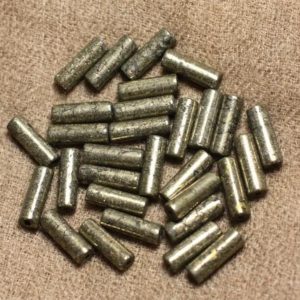 4pc – stone beads – Pyrite Golden columns Tubes 13 x 4mm – 4558550025920 | Natural genuine other-shape Gemstone beads for beading and jewelry making.  #jewelry #beads #beadedjewelry #diyjewelry #jewelrymaking #beadstore #beading #affiliate #ad