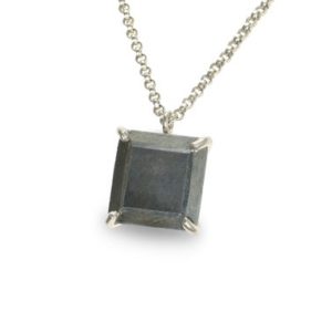 Shop Pyrite Pendants! Square Pyrite Pendant · Prong Necklace · Gray Silver Stone Necklace · Semiprecious Necklace · Energy Necklace · Health Necklace For Mom | Natural genuine Pyrite pendants. Buy crystal jewelry, handmade handcrafted artisan jewelry for women.  Unique handmade gift ideas. #jewelry #beadedpendants #beadedjewelry #gift #shopping #handmadejewelry #fashion #style #product #pendants #affiliate #ad