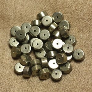 Shop Pyrite Rondelle Beads! 10pc – Perles Pierre – Pyrite Rondelles Heishi 9x5mm gris or doré – 4558550019516 | Natural genuine rondelle Pyrite beads for beading and jewelry making.  #jewelry #beads #beadedjewelry #diyjewelry #jewelrymaking #beadstore #beading #affiliate #ad