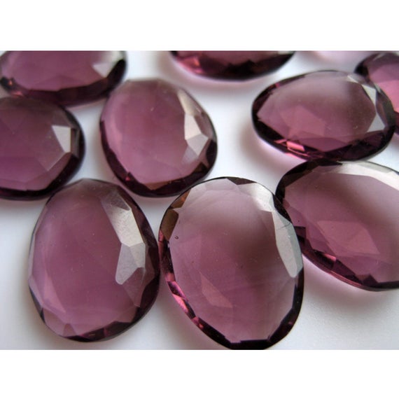 6 Pieces 18mm Each Purple Color Hydro Quartz Rose Cut Loose Cabochons Rs16