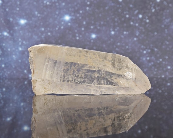 Frosted Clear Cathedral Quartz Point From Brazil | Empathic Warrior | 3.71" | 148.3 Grams