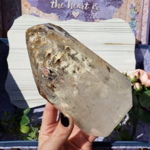 Shop Quartz Points & Wands! Large Lodolite Tower, 2.5 lb Garden Quartz Crystal Point for Display, Decor, or Crystal Grids | Natural genuine stones & crystals in various shapes & sizes. Buy raw cut, tumbled, or polished gemstones for making jewelry or crystal healing energy vibration raising reiki stones. #crystals #gemstones #crystalhealing #crystalsandgemstones #energyhealing #affiliate #ad