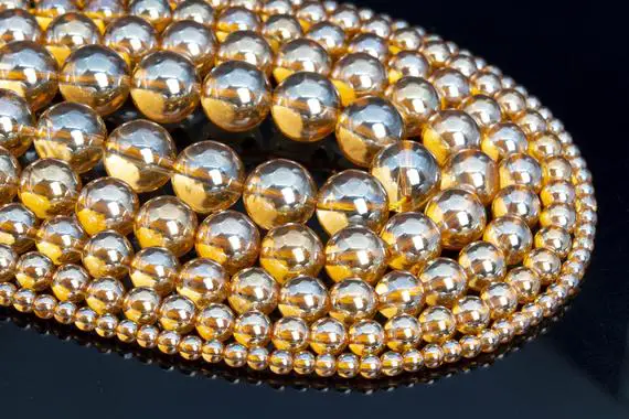 Orange Crystal Quartz Gemstone Loose Beads Round Shape 8mm 10mm