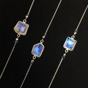 Shop Rainbow Moonstone Necklaces! AAA Rainbow Moonstone Necklace, Geometric Necklace, Minimalist Jewelry, Sterling Silver, June Birthstone, valentines day gift, Unique Gifts | Natural genuine Rainbow Moonstone necklaces. Buy crystal jewelry, handmade handcrafted artisan jewelry for women.  Unique handmade gift ideas. #jewelry #beadednecklaces #beadedjewelry #gift #shopping #handmadejewelry #fashion #style #product #necklaces #affiliate #ad