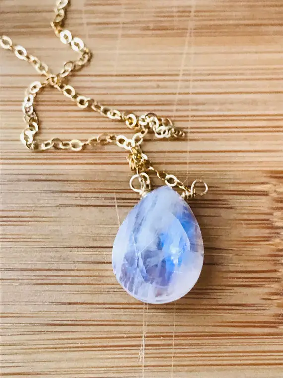 Moonstone Necklace Rainbow Moonstone Necklace June Birthday Gemstone Necklace Boho Necklace Layering Necklace Gift For Her June Birthstone