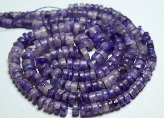 14 Inches Strand Natural Rainbow Moonstone Heishi Beads 4mm To 8mm Smooth Wheel Beads Gemstone Beads Dyed Moonstone Beads No4076