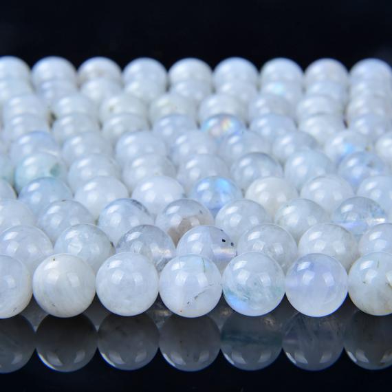 Sale !!! Genuine Rainbow Moonstone Gemstone Indian Grade Aa 4mm 5mm 6mm 7mm 8mm 9mm 10mm 11mm 12mm Round Loose Beads Full Strand (499)