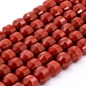 Shop Red Jasper Faceted Beads! Genuine Natural Red Jasper Loose Beads Faceted Bicone Barrel Drum Shape 10x9mm | Natural genuine faceted Red Jasper beads for beading and jewelry making.  #jewelry #beads #beadedjewelry #diyjewelry #jewelrymaking #beadstore #beading #affiliate #ad