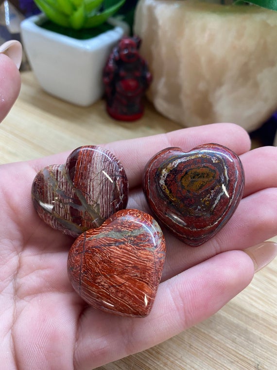 Red Jasper Crystal Hearts