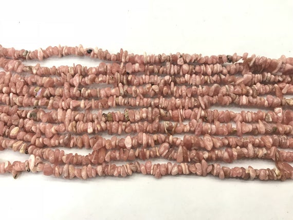Natural Rhodochrosite 4-6mm Chips Genuine Pink Loose Nugget Grade A Beads 34 Inch Jewelry Supply Bracelet Necklace Material Support