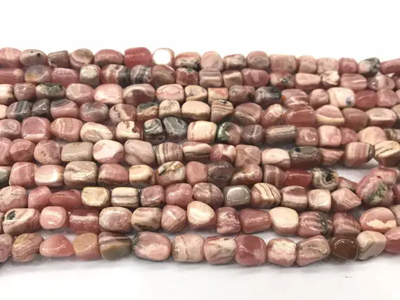 Natural Rhodochrosite 5-6mm Genuine Pink Loose Nugget Grade A Beads 15 Inch Jewelry Supply Bracelet Necklace Material Support