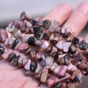 Rhodonite Chip Stretchy String Bracelet G124 | Natural genuine Rhodonite bracelets. Buy crystal jewelry, handmade handcrafted artisan jewelry for women.  Unique handmade gift ideas. #jewelry #beadedbracelets #beadedjewelry #gift #shopping #handmadejewelry #fashion #style #product #bracelets #affiliate #ad