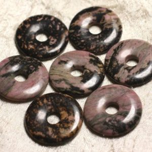 Shop Rhodonite Pendants! 1pc – Perle Pendentif Pierre – Rond Cercle Anneau Donut Pi 30mm – Rhodonite rose gris noir – 4558550010124 | Natural genuine Rhodonite pendants. Buy crystal jewelry, handmade handcrafted artisan jewelry for women.  Unique handmade gift ideas. #jewelry #beadedpendants #beadedjewelry #gift #shopping #handmadejewelry #fashion #style #product #pendants #affiliate #ad