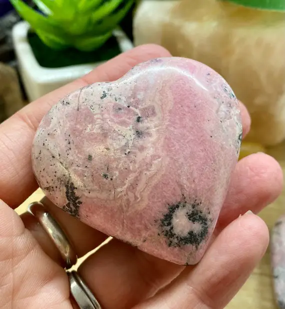 Large Rhodonite Puffy Heart Crystal Love Healing