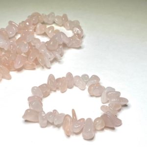 Rose Quartz Chips Bracelet | Natural genuine Array bracelets. Buy crystal jewelry, handmade handcrafted artisan jewelry for women.  Unique handmade gift ideas. #jewelry #beadedbracelets #beadedjewelry #gift #shopping #handmadejewelry #fashion #style #product #bracelets #affiliate #ad