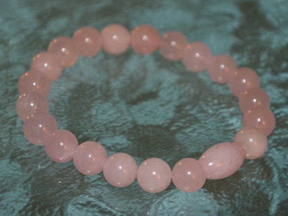 Natural Rose Quartz Bracelet-energy Protection Strength Bracelet-pink Gemstones Healing Bracelet-meditation Grounding Calming Balance Gift