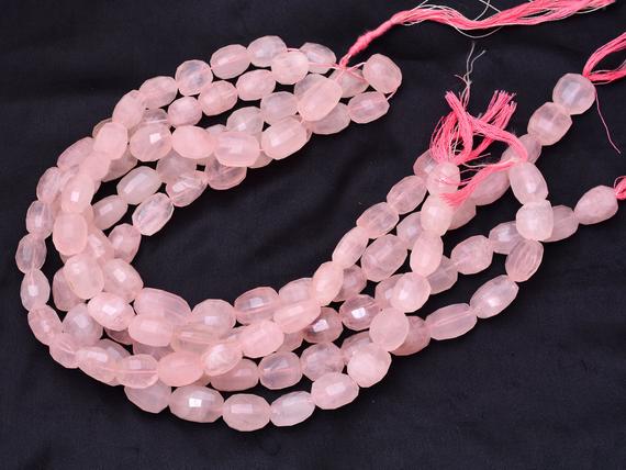 Aaa Rose Quartz 18mm-20mm Faceted Nuggets Beads | Natural Rose Quartz Semi Gemstone Box Cut Nuggets Beads For Jewelry Making | 15inch Strand