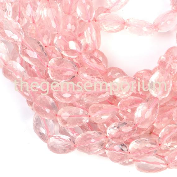 Rose Quartz Faceted Nuggets Shape Beads, Rose Quartz Nugget Beads Straight Drill, Rose Quartz Fancy Nuggets, Rose Quartz Nuggets