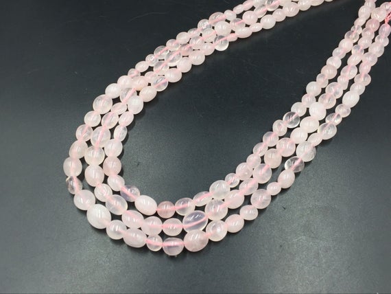 Rose Quartz Pebble Beads Polished Rose Quartz Nugget Beads 6-10mm Rose Quartz Crystal Beads Gemstone Beads 15.5" Strand