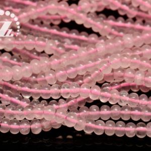 Shop Rose Quartz Rondelle Beads! Rose Quartz smooth rondelle spacer beads,roundel bead,abacus bead,Crystal Quartz,Crystal Beads,4x6mm 5x8mm 6x10mm for choice,15" full strand | Natural genuine rondelle Rose Quartz beads for beading and jewelry making.  #jewelry #beads #beadedjewelry #diyjewelry #jewelrymaking #beadstore #beading #affiliate #ad