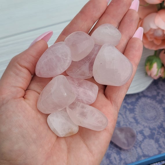 Tumbled Rose Quartz, Choose Quantity, Small Crystal Stones For Jewelry, Decor, Or Crystal Grids