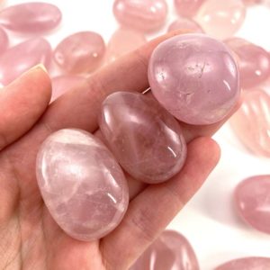 Shop Tumbled Rose Quartz Crystals & Pocket Stones! ONE tumbled rose quartz, natural rose quartz, polished rose quartz, rose quartz tumble | Natural genuine stones & crystals in various shapes & sizes. Buy raw cut, tumbled, or polished gemstones for making jewelry or crystal healing energy vibration raising reiki stones. #crystals #gemstones #crystalhealing #crystalsandgemstones #energyhealing #affiliate #ad