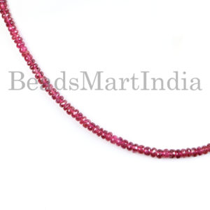 Shop Tourmaline Necklaces! 2.75-4 MM Rubellite Tourmaline Faceted Necklace Beads,Tourmaline Faceted Rondelle Beads, Tourmaline Beads,Rubellite Tourmaline Necklace | Natural genuine Tourmaline necklaces. Buy crystal jewelry, handmade handcrafted artisan jewelry for women.  Unique handmade gift ideas. #jewelry #beadednecklaces #beadedjewelry #gift #shopping #handmadejewelry #fashion #style #product #necklaces #affiliate #ad