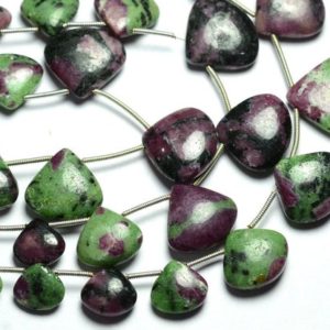 Shop Ruby Zoisite Bead Shapes! 8.5 Inches Strand Natural Ruby Ziosite Heart Beads 9x9mm to 17x18mm Smooth Heart Briolettes Gemstone Beads Rare Ruby Ziosite Beads No4686 | Natural genuine other-shape Ruby Zoisite beads for beading and jewelry making.  #jewelry #beads #beadedjewelry #diyjewelry #jewelrymaking #beadstore #beading #affiliate #ad