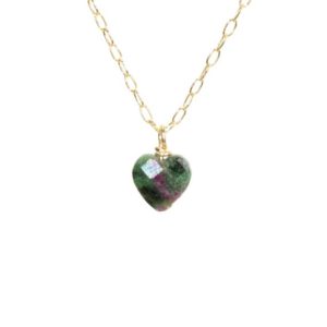 Shop Ruby Zoisite Pendants! Ruby zoisite heart, 14k gold filled heart necklace, green heart pendant, tiny heart, crystal necklace, gemstone heart jewelry, gift for her | Natural genuine Ruby Zoisite pendants. Buy crystal jewelry, handmade handcrafted artisan jewelry for women.  Unique handmade gift ideas. #jewelry #beadedpendants #beadedjewelry #gift #shopping #handmadejewelry #fashion #style #product #pendants #affiliate #ad