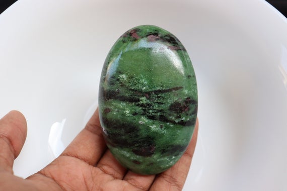Ruby Zoisite Palm Stone African Stone Palms, Crystal Palms, Ruby Zoisite - Palm Stone / Worry Stone Ruby Zoisite Tumbled Stone Pocket Stone