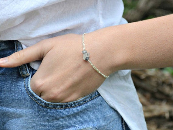 Rutilated Quartz Bracelet, Beaded Gemstone Bar Silver, Chakra Jewelry, Gift For Her, Tourmalinated Quartz Crystal Bracelet Gift For Women