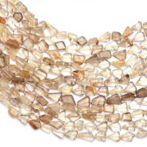 Shop Rutilated Quartz Chip & Nugget Beads! AAA+ Gold Rutilated Quartz 11mm-13mm Faceted Nugget Beads | Golden Rutile Step Cut Tumbled | Natural Semiprecious Gemstone Beads for Jewelry | Natural genuine chip Rutilated Quartz beads for beading and jewelry making.  #jewelry #beads #beadedjewelry #diyjewelry #jewelrymaking #beadstore #beading #affiliate #ad