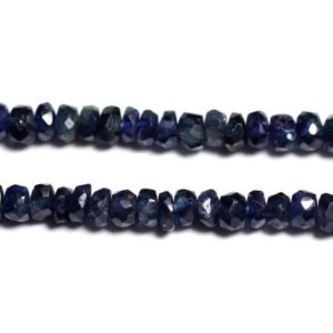 Shop Sapphire Faceted Beads! Thread 45cm 275pc approx – Stone Beads – Sapphire Faceted Washers gradient 2-4mm midnight blue black | Natural genuine faceted Sapphire beads for beading and jewelry making.  #jewelry #beads #beadedjewelry #diyjewelry #jewelrymaking #beadstore #beading #affiliate #ad