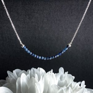 Shop Sapphire Necklaces! Sapphire Birthstone Necklace Silver necklace, crystal necklace, choker necklace sapphire jewelry September gift | Natural genuine Sapphire necklaces. Buy crystal jewelry, handmade handcrafted artisan jewelry for women.  Unique handmade gift ideas. #jewelry #beadednecklaces #beadedjewelry #gift #shopping #handmadejewelry #fashion #style #product #necklaces #affiliate #ad