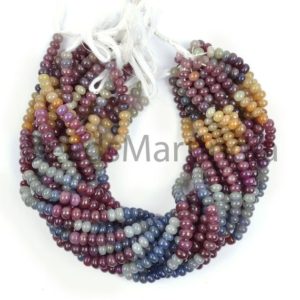 Shop Sapphire Rondelle Beads! Natural 6-8 Mm Multi Sapphire Smooth Rondelle Beads, Multi Sapphire Plain Beads, Sapphire Smooth Rondelle Beads, Sapphire Natural Beads | Natural genuine rondelle Sapphire beads for beading and jewelry making.  #jewelry #beads #beadedjewelry #diyjewelry #jewelrymaking #beadstore #beading #affiliate #ad