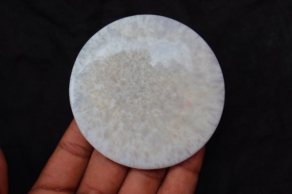Scolecite Palm Stone / Scolecite Crystal - Cristal Polished Gemstone | Scolecite Stone Crystal Palmstone (healing Crystals And Stones)