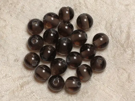 2pc - Perles De Pierre Perçage 2.5mm - Quartz Fumé 10mm  4558550024961