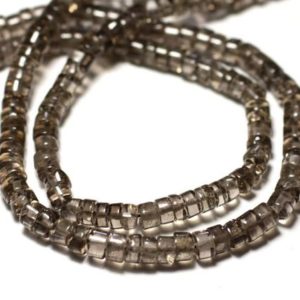 Shop Smoky Quartz Rondelle Beads! 20pc – Stone Beads – Quartz Smoke Light Heishi Washers 4-5mm Brown Taupe Gray – 8741140012073 | Natural genuine rondelle Smoky Quartz beads for beading and jewelry making.  #jewelry #beads #beadedjewelry #diyjewelry #jewelrymaking #beadstore #beading #affiliate #ad