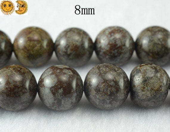 Brown Snowflake Obsidian Smooth Round Beads,one Strand,15 Inches,6mm 8mm 10mm 12mm 14mm For Choice