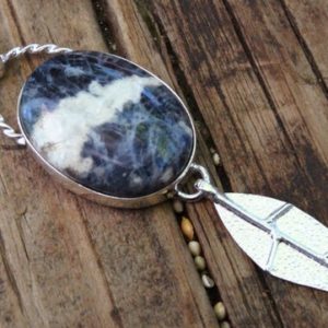 Shop Sodalite Pendants! 925 – Large Blue Sodalite Feather Necklace, Sterling Silver, Natural stone, Blue Sodalite Statement pendant, Long Feather Silver Necklace | Natural genuine Sodalite pendants. Buy crystal jewelry, handmade handcrafted artisan jewelry for women.  Unique handmade gift ideas. #jewelry #beadedpendants #beadedjewelry #gift #shopping #handmadejewelry #fashion #style #product #pendants #affiliate #ad
