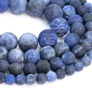 Shop Sodalite Round Beads! Genuine Natural Matte Blue Sodalite Loose Beads Round Shape 6mm 8mm 15mm | Natural genuine round Sodalite beads for beading and jewelry making.  #jewelry #beads #beadedjewelry #diyjewelry #jewelrymaking #beadstore #beading #affiliate #ad