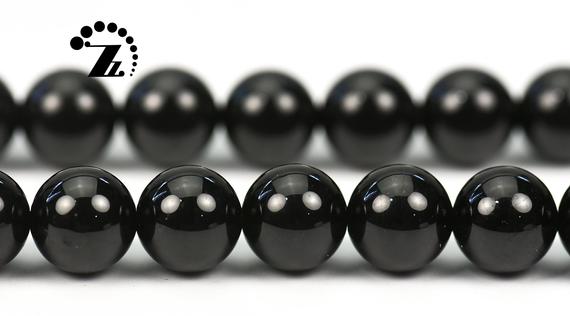Black Spinel Smooth Round Beads,spinel,natural,gemstone,diy,jewelry Making,6mm 8mm For Choice,15" Full Strand