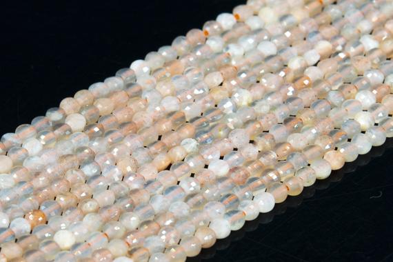 Genuine Natural Orange Sunstone Loose Beads Grade Aaa Faceted Flat Round Button Shape 3-4mm