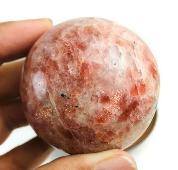 Sunstone Crystal (1) Sunstone Sphere, Crystal Ball, Large Orange Peach Sunstone, Crystal Sphere