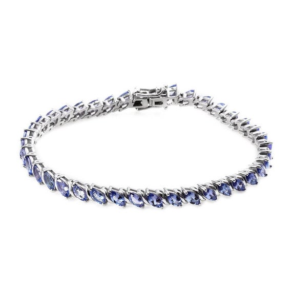 Premium Tanzanite Tennis Bracelet In Silver For Woman Gemstone Bracelet Tanzanite Bracelet Tennis Bracelet Silver Bracelet Gift For Her