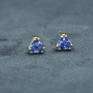 Shop Tanzanite Jewelry! NATURAL TANZANITE EARRINGS, Anniversary gift, Dainty Tanzanite Studs in 14k Solid Gold, Gemstone earrings,  December Birthstone | Natural genuine Tanzanite jewelry. Buy crystal jewelry, handmade handcrafted artisan jewelry for women.  Unique handmade gift ideas. #jewelry #beadedjewelry #beadedjewelry #gift #shopping #handmadejewelry #fashion #style #product #jewelry #affiliate #ad