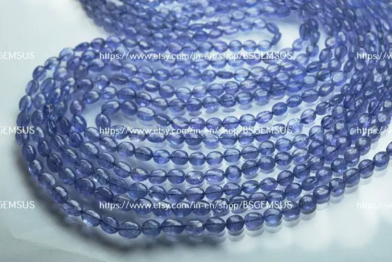 7 Inches Strand,finest Quality,natural Tanzanite Smooth Oval Beads,size 5-7mm