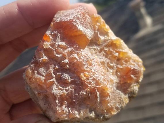 Terminated Orange Calcite Crystal Cluster (125g)